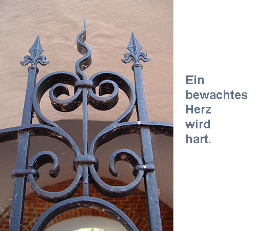 Gitter in Herzform
Gitter in Herzform mit Text: Ein bewachtes Herz wird hart.